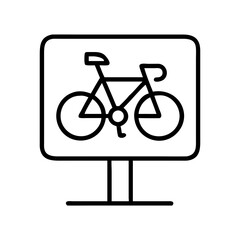 bicycle parking sign icon, bicycle parking sign line art - simple line art of bicycle parking sign, perfect for bicycle parking sign logos and icons and themed design