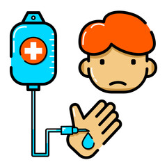 Patient Icon. Medical Icon in filled outline style