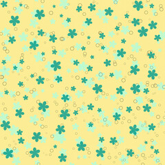 Seamless floral background fabric with ditsy and daisy pattern