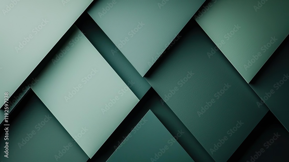 Poster triangle abstract background idea. abstract geometric layers in shades of green create a modern, art