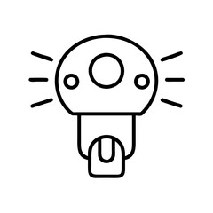 bike light icon, bike light line art - simple line art of bike light, perfect for bike light logos and icons and themed design