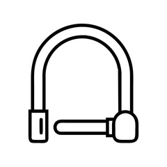 bike lock icon, bike lock line art - simple line art of bike lock, perfect for bike lock logos and icons and themed design