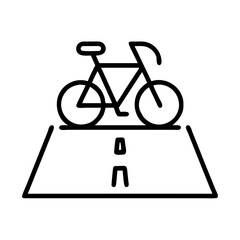 bike path icon, bike path line art - simple line art of bike path, perfect for bike path logos and icons and themed design
