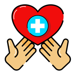 Healthcare Icon. Medical Icon in filled outline style