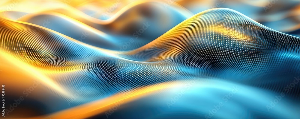 Poster blurred abstract background idea. abstract waves in vibrant hues of blue and orange creating a capti