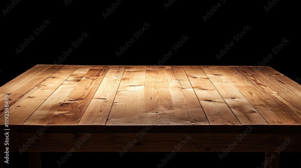 Poster wooden table surface with natural grain textures and dark background for product display or text pla