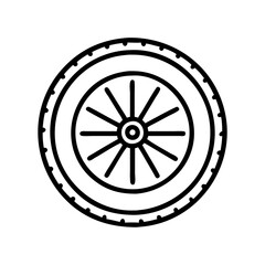 Fototapeta premium bike tire icon, bike tire line art - simple line art of bike tire, perfect for bike tire logos and icons and themed design