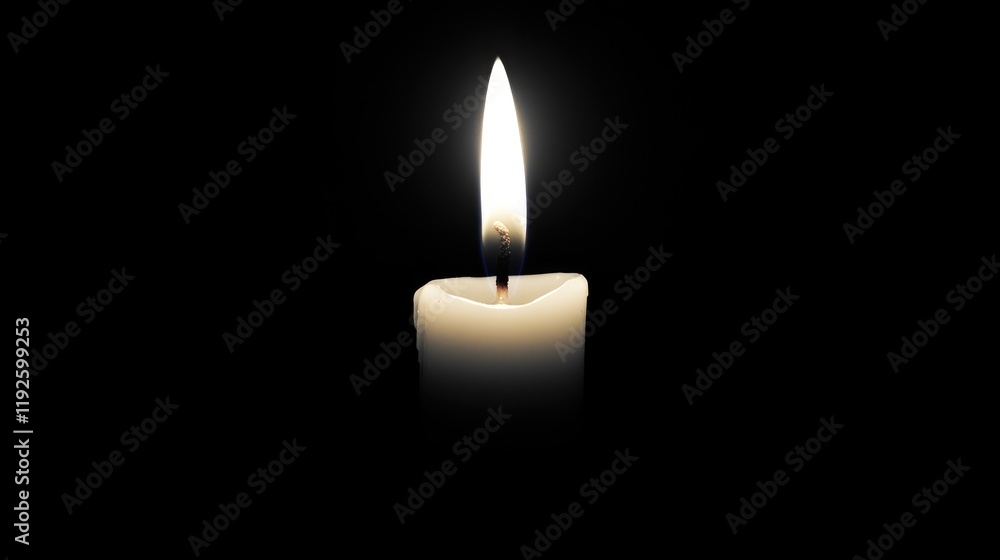 Aufkleber single lit candle illuminating darkness creating a serene and calming atmosphere of hope and tranqui