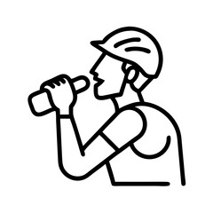 cyclist drinking water icon, cyclist drinking water line art - simple line art of cyclist drinking water, perfect for cyclist drinking water logos and icons and themed design