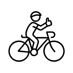 Obraz premium cyclist giving a thumbs up icon, cyclist giving a thumbs up line art - simple line art of cyclist giving a thumbs up, perfect for cyclist giving a thumbs up logos and icons and themed design