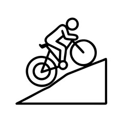 Fototapeta premium cyclist on a steep hill icon, cyclist on a steep hill line art - simple line art of cyclist on a steep hill, perfect for cyclist on a steep hill logos and icons and themed design