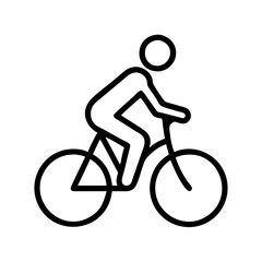 Obraz premium cyclist silhouette icon, cyclist silhouette line art - simple line art of cyclist silhouette, perfect for cyclist silhouette logos and icons and themed design