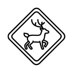 wildlife crossing sign icon, wildlife crossing sign line art - simple line art of wildlife crossing sign, perfect for wildlife crossing sign logos and icons and themed design