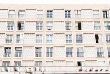 Modernist apartment blocks in Le Havre, France. Modernist architecture.