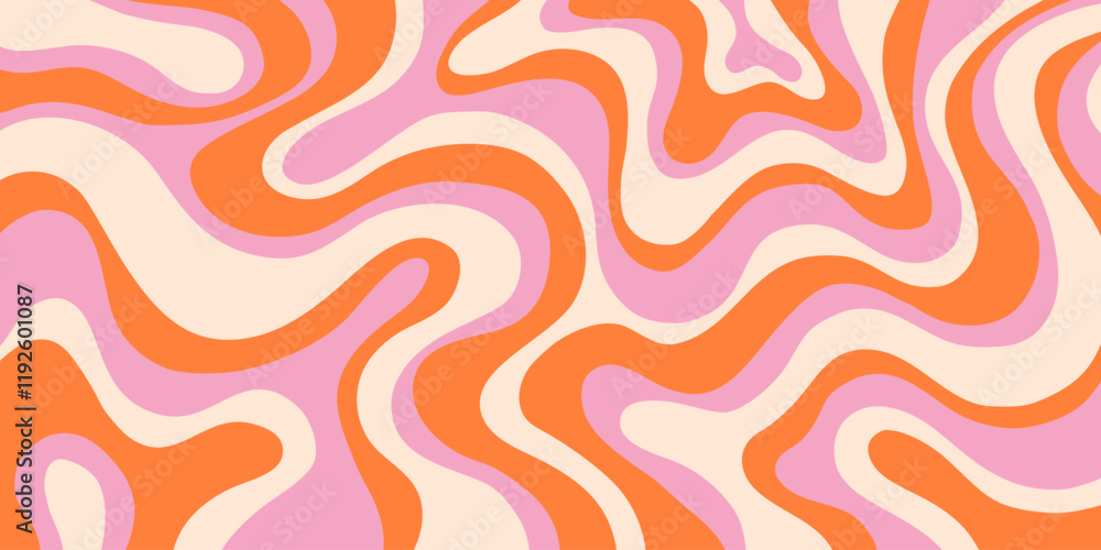 Poster Abstract Trippy Psychedelic Texture. Y2k Geometric Pattern. Groovy Background Illustration Vector Design.