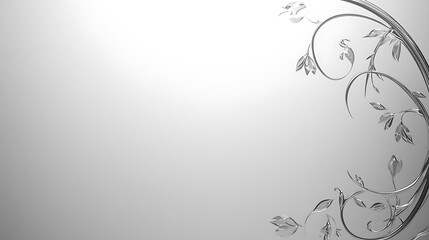 Elegant Silver Floral Design On Grey Background