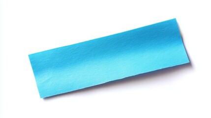 Fototapeta premium Blue Adhesive wrinkled plastic sticky tape photo. Isolated element. Masking, duct tape strip