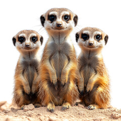 Meerkat Standing Upright on Transparent Background