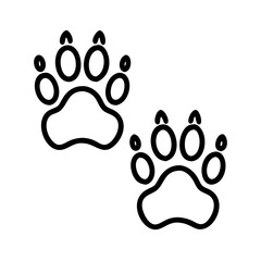 bear tracks icon, bear tracks line art - simple line art of bear tracks, perfect for bear tracks logos and icons and themed design