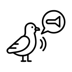bird call guide icon, bird call guide line art - simple line art of bird call guide, perfect for bird call guide logos and icons and themed design