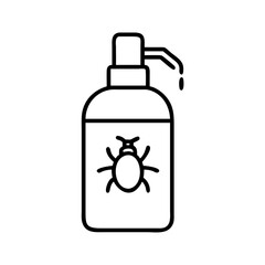 bug spray bottle icon, bug spray bottle line art - simple line art of bug spray bottle, perfect for bug spray bottle logos and icons and themed design