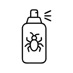 bug spray bottle icon, bug spray bottle line art - simple line art of bug spray bottle, perfect for bug spray bottle logos and icons and themed design