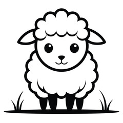  cute sheep outline for coloring book