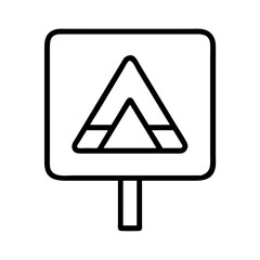 campground sign icon, campground sign line art - simple line art of campground sign, perfect for campground sign logos and icons and themed design