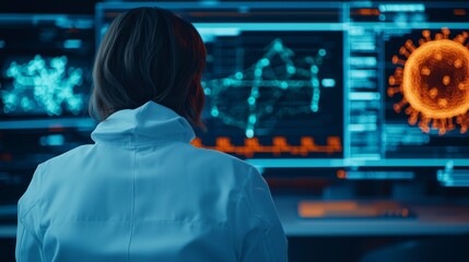 Analyzing covid-19 data trends laboratory environment digital screens scientific research technology perspective