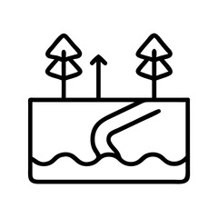creek crossing icon, creek crossing line art - simple line art of creek crossing, perfect for creek crossing logos and icons and themed design