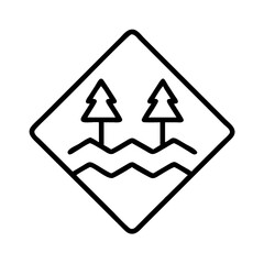 creek crossing icon, creek crossing line art - simple line art of creek crossing, perfect for creek crossing logos and icons and themed design