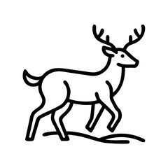 deer on trail icon, deer on trail line art - simple line art of deer on trail, perfect for deer on trail logos and icons and themed design