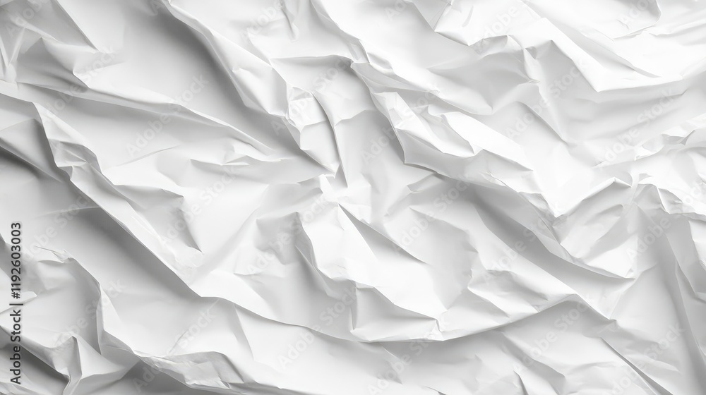 Poster Crumpled White Paper Texture Abstract Background for Design and Creative Projects