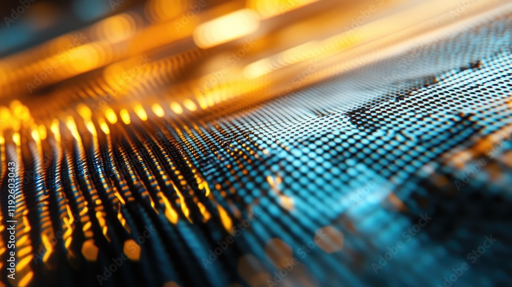 Poster abstract close up of vibrant led screen texture with illuminated pixels and light patterns showcasin
