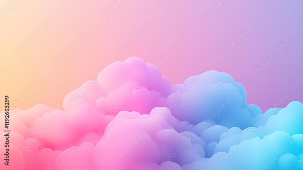 Poster cloudy abstract background concept. soft, colorful clouds creating a dreamy and serene atmosphere in