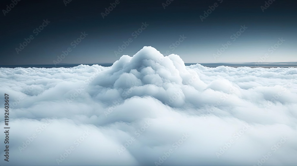 Poster cloudy abstract background concept. a serene view of soft clouds rising majestically in the sky, evo