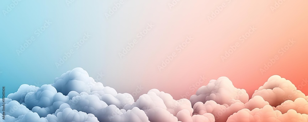Poster cloudy abstract background concept. soft pastel clouds against a gradient sky, evoking tranquility a