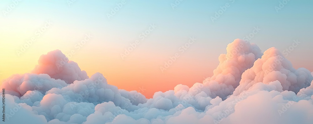 Poster cloudy abstract background concept. beautiful pastel clouds at sunset, creating a serene and calming