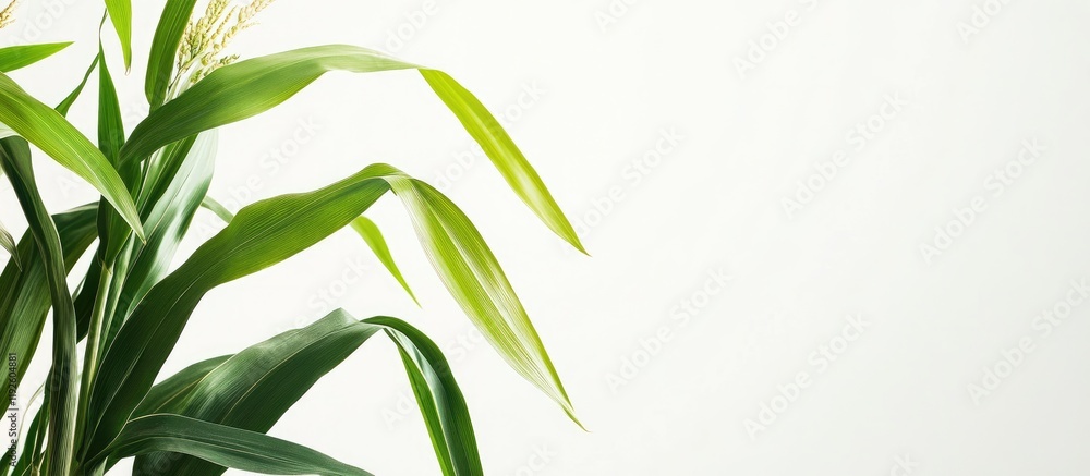 Aufkleber Corn plant with long tassels against a light background providing ample empty space for text or graphics suitable for various designs