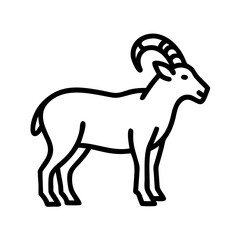 mountain goat icon, mountain goat line art - simple line art of mountain goat, perfect for mountain goat logos and icons and themed design