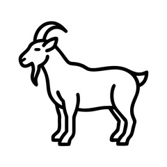 mountain goat icon, mountain goat line art - simple line art of mountain goat, perfect for mountain goat logos and icons and themed design
