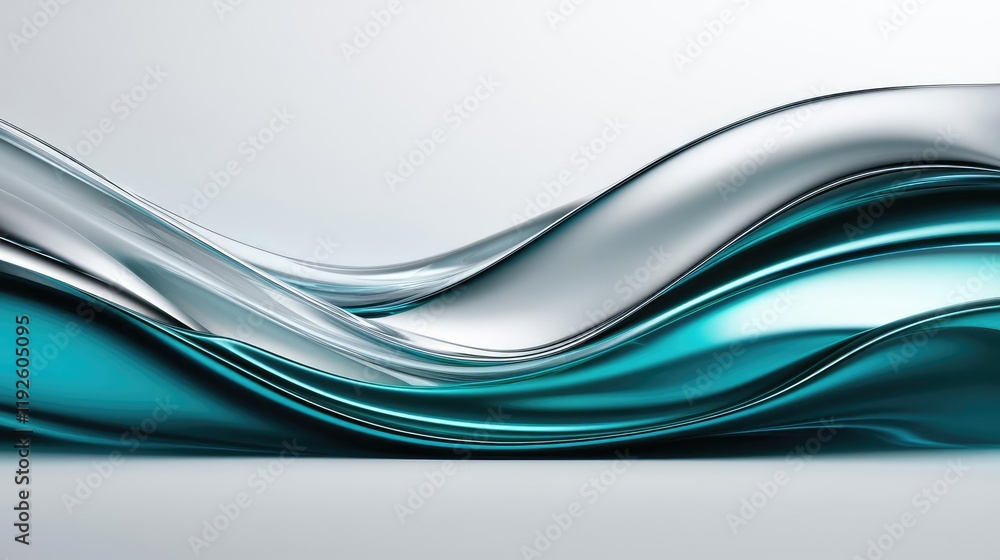Poster triangle abstract background idea. abstract wavy design with smooth gradients in silver and teal hue