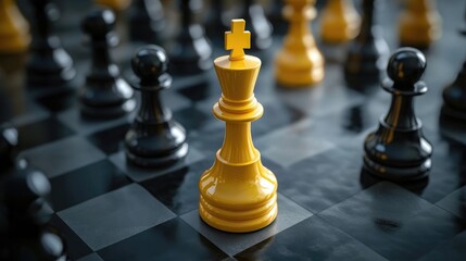 Strategic leadership in a competitive landscape emphasized by a chessboard symbolizing business success and tactical decision-making