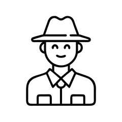 park ranger icon, park ranger line art - simple line art of park ranger, perfect for park ranger logos and icons and themed design
