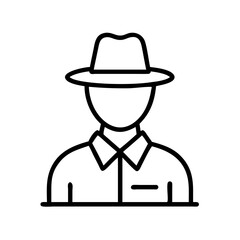 park ranger icon, park ranger line art - simple line art of park ranger, perfect for park ranger logos and icons and themed design