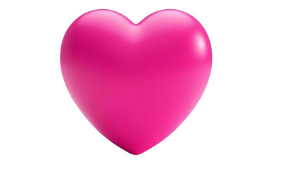 Shiny 3d pink heart on white background