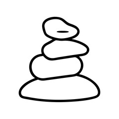 rock cairn icon, rock cairn line art - simple line art of rock cairn, perfect for rock cairn logos and icons and themed design