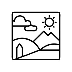 scenic overlook icon, scenic overlook line art - simple line art of scenic overlook, perfect for scenic overlook logos and icons and themed design