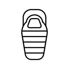 sleeping bag icon, sleeping bag line art - simple line art of sleeping bag, perfect for sleeping bag logos and icons and themed design
