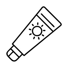 sunblock tube icon, sunblock tube line art - simple line art of sunblock tube, perfect for sunblock tube logos and icons and themed design